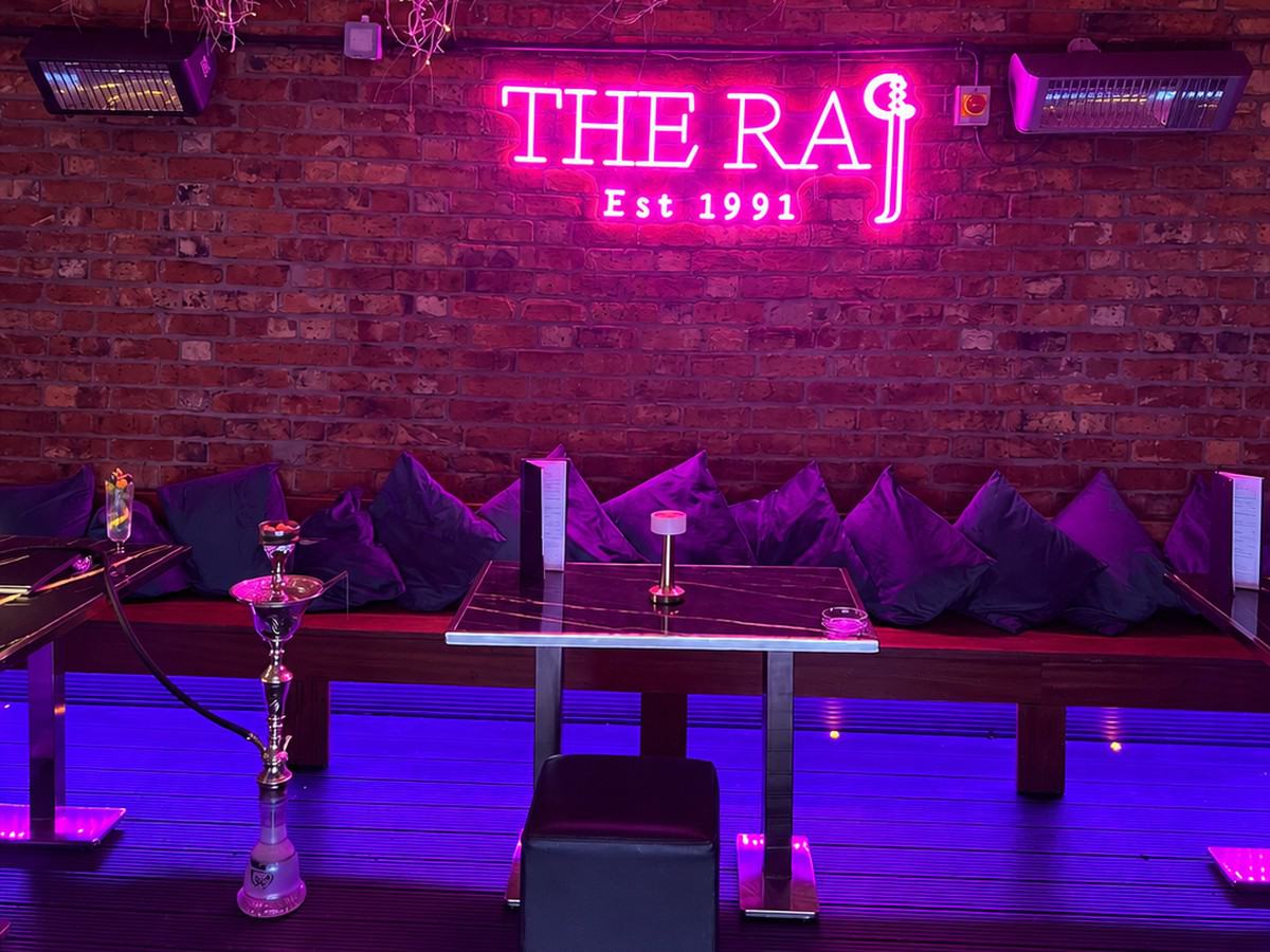 The Shisha Lounge with its neon sign